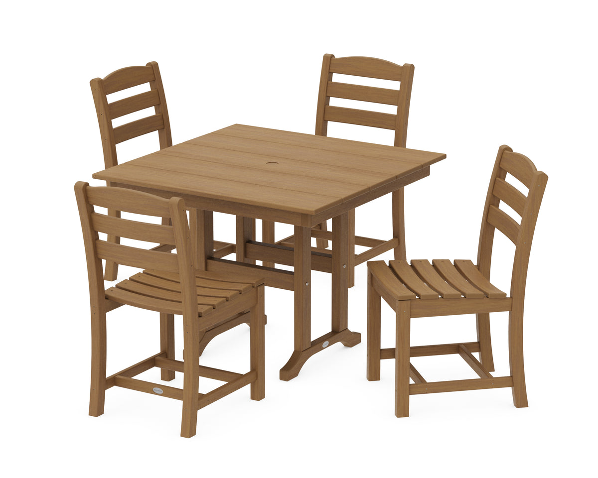 POLYWOOD La Casa Café Side Chair 5-Piece Farmhouse Dining Set in Natural