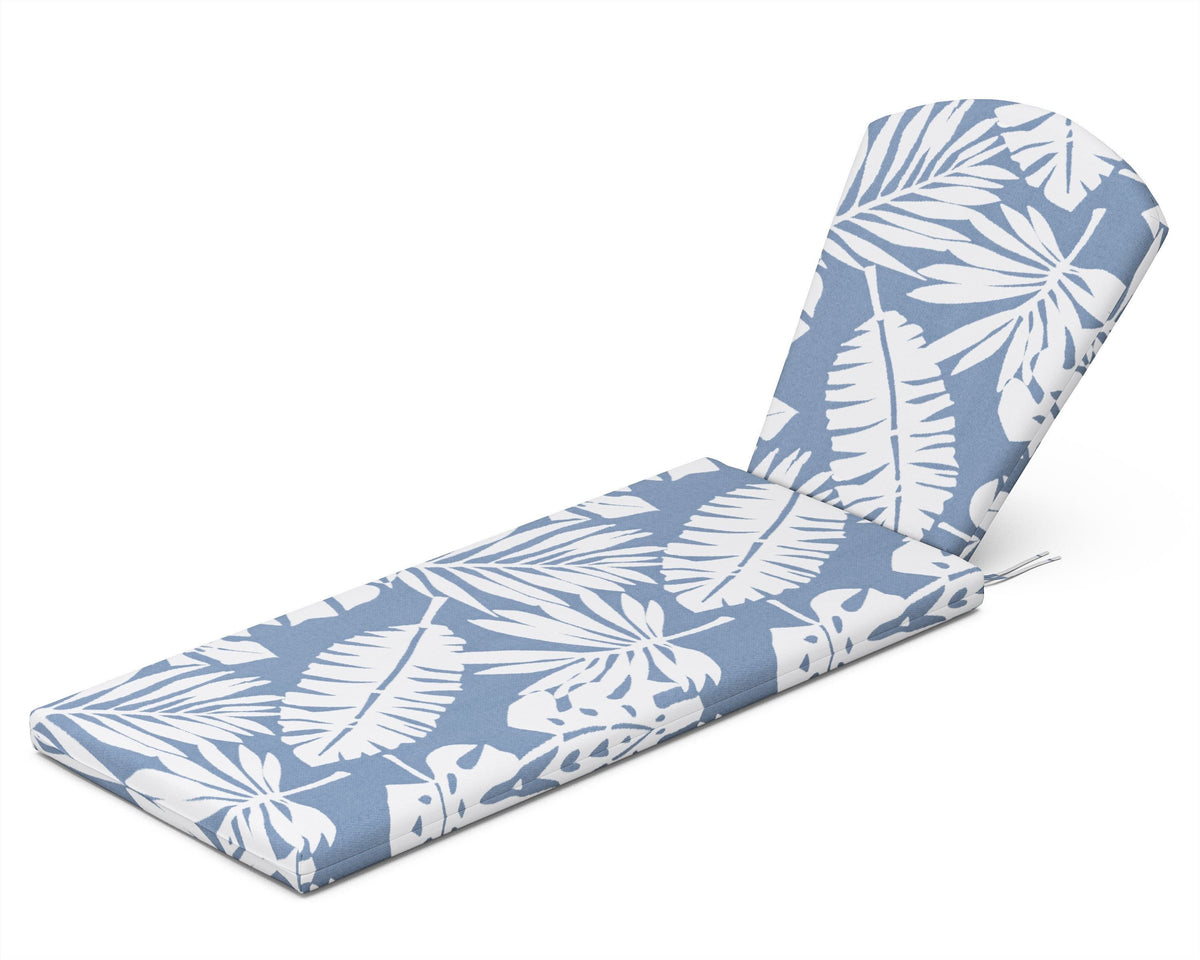 POLYWOOD Chaise Cushion in Leaf Sky Blue