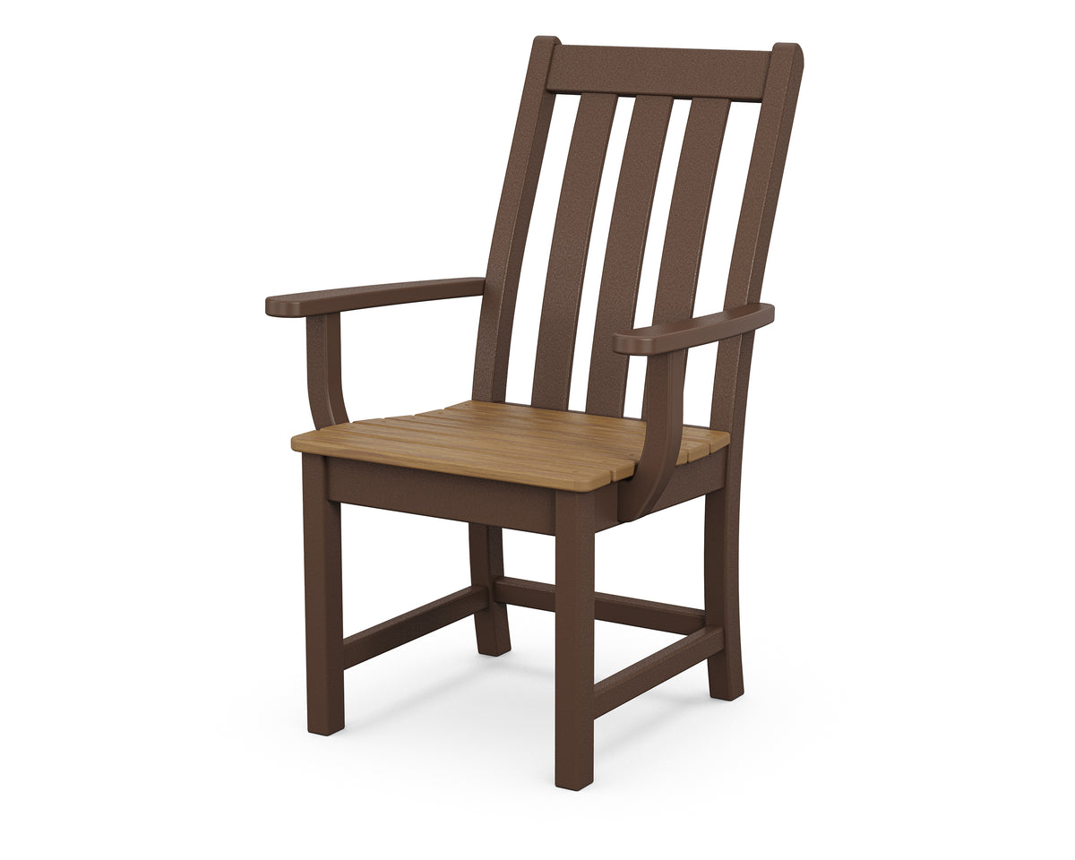 POLYWOOD Vineyard Dining Arm Chair in Mahogany / Natural