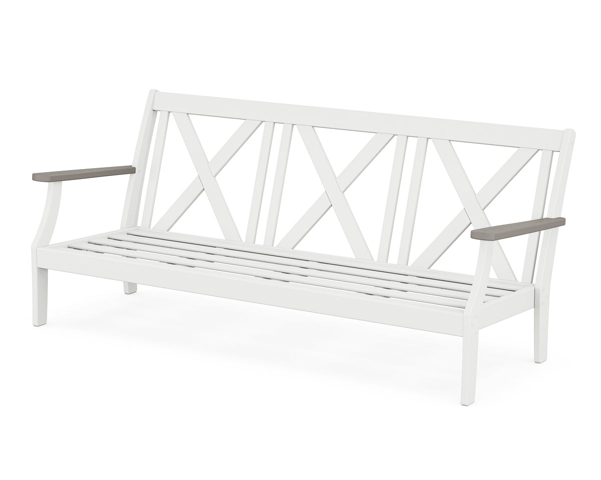 POLYWOOD Braxton Deep Seating Sofa Frame in White / Driftwood