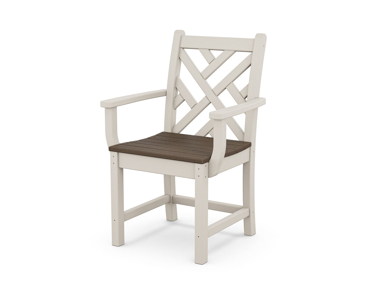 POLYWOOD Chippendale Dining Arm Chair in Sand / Kona