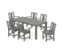 POLYWOOD Prairie Arm Chair 7-Piece Parsons Dining Set in Slate Grey