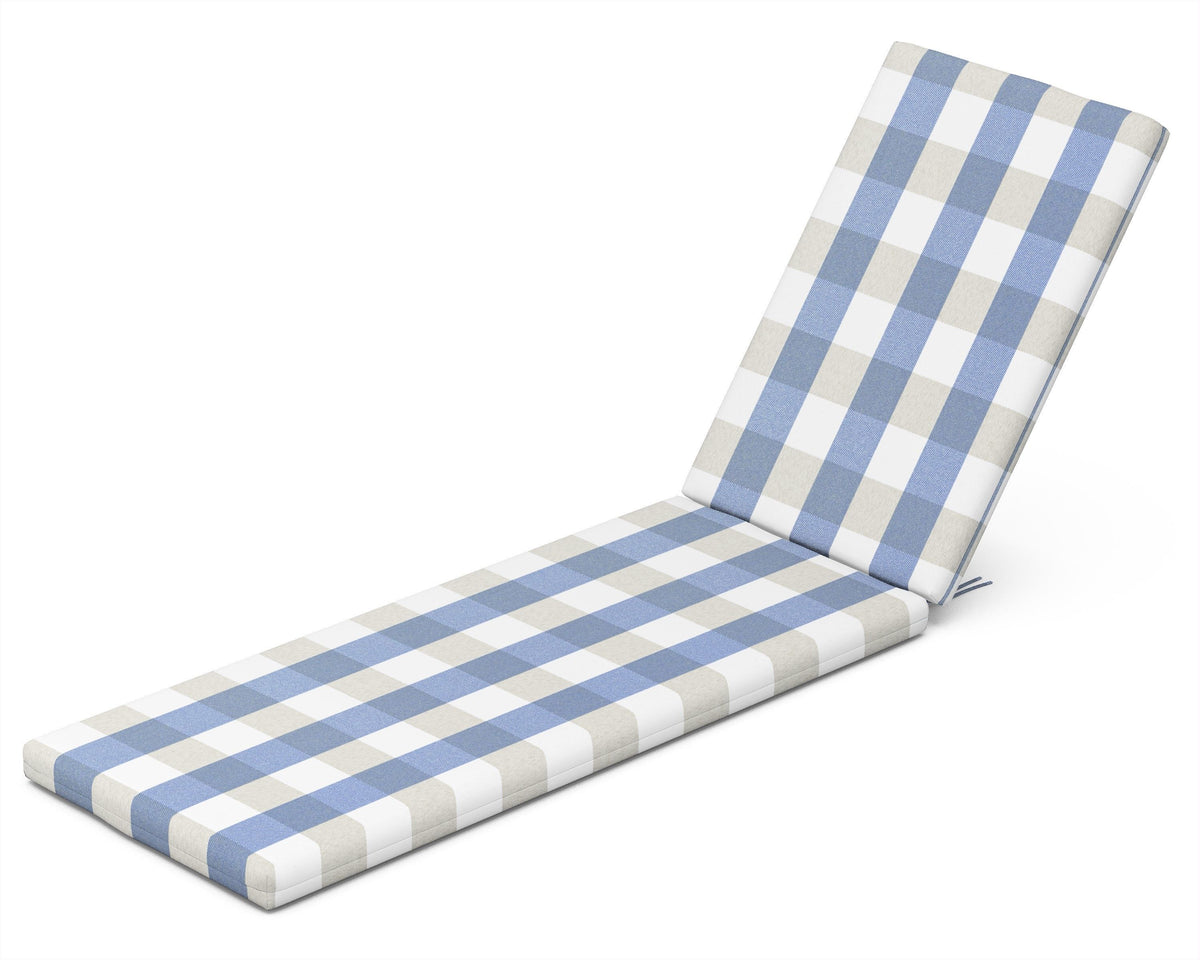 POLYWOOD Chaise Cushion in Buffalo Plaid Sky Blue