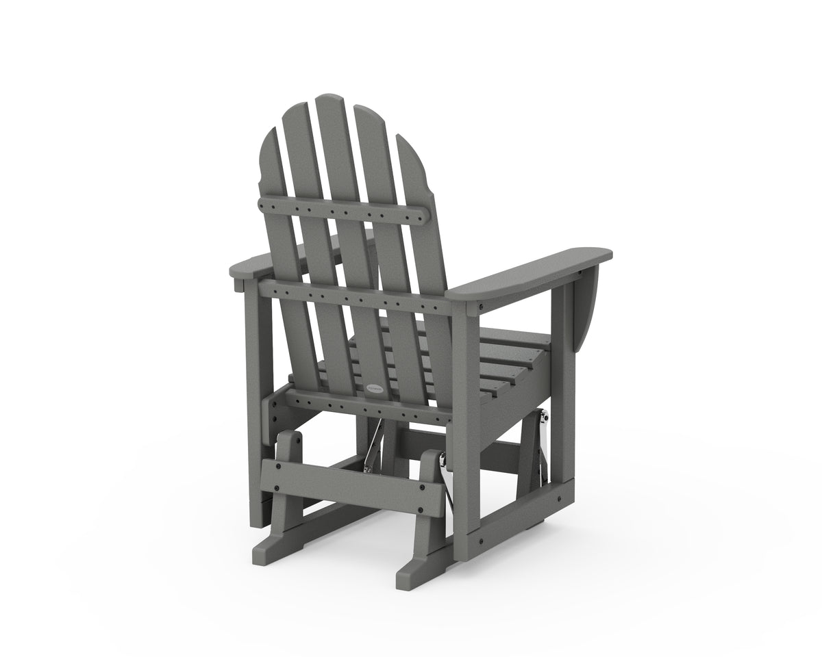 Alternate view of the POLYWOOD Classic Adirondack Glider Chair in Slate Grey