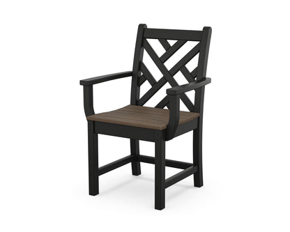 POLYWOOD Chippendale Dining Arm Chair in Black / Kona