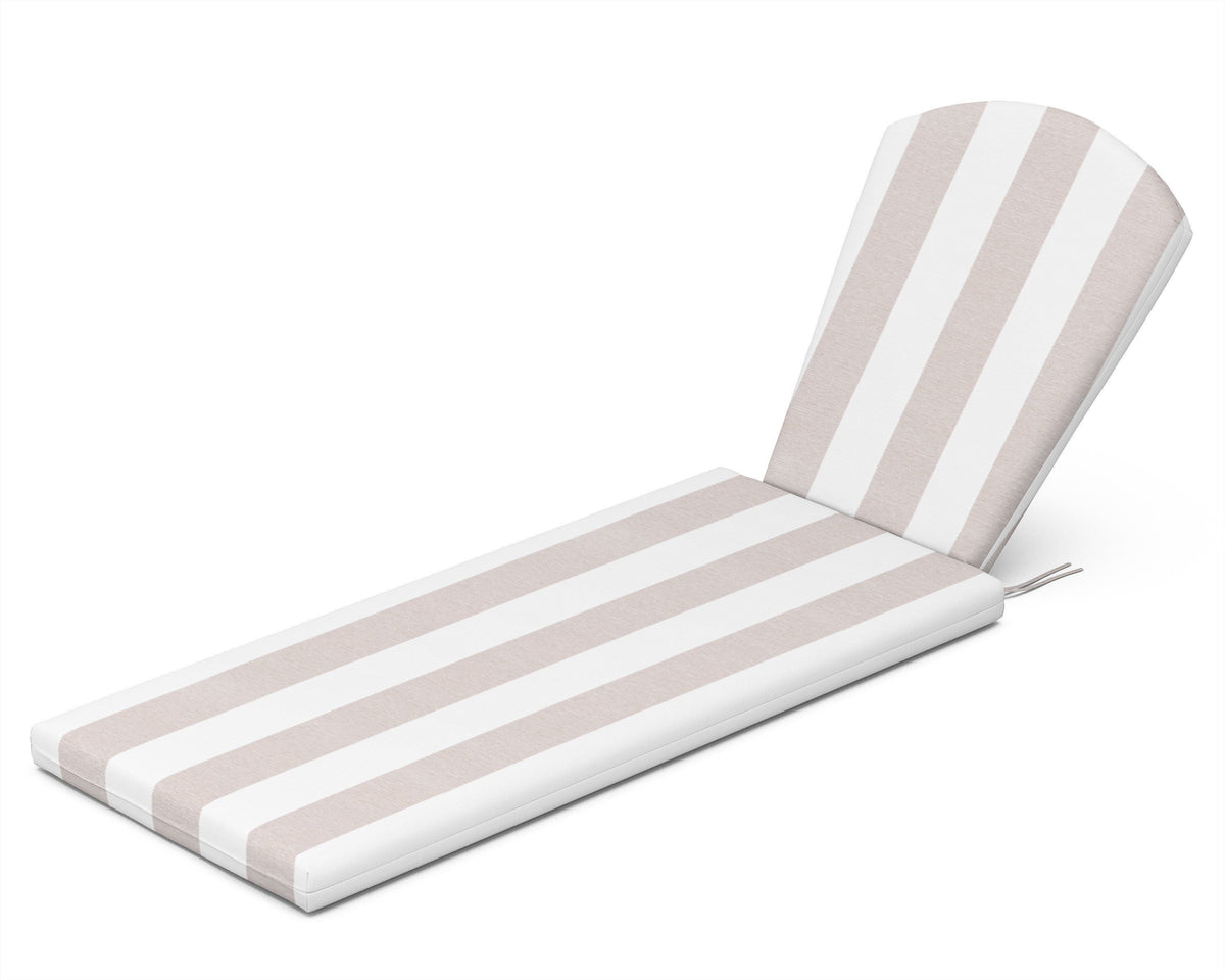 POLYWOOD Chaise Cushion in Cabana Stripe Dune Burlap