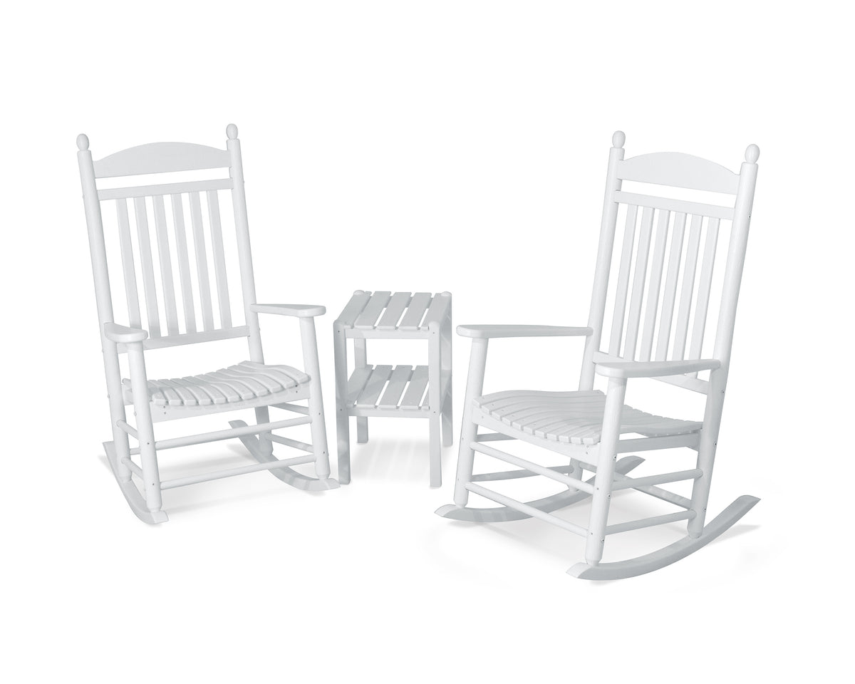 POLYWOOD Jefferson 3-Piece Rocker Set in White