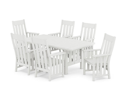 POLYWOOD Acadia Arm Chair 7-Piece Dining Set in White