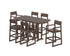 POLYWOOD EDGE 7-Piece Farmhouse Bar Set in Mahogany