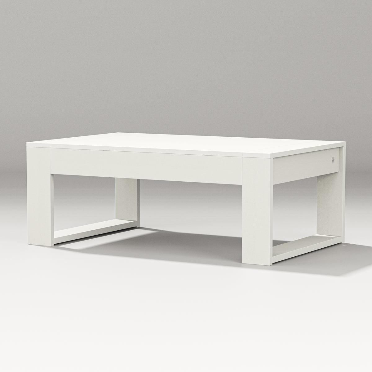 POLYWOOD Latitude Rectangle Coffee Table in Vintage White