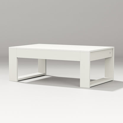 POLYWOOD Latitude Rectangle Coffee Table in Vintage White