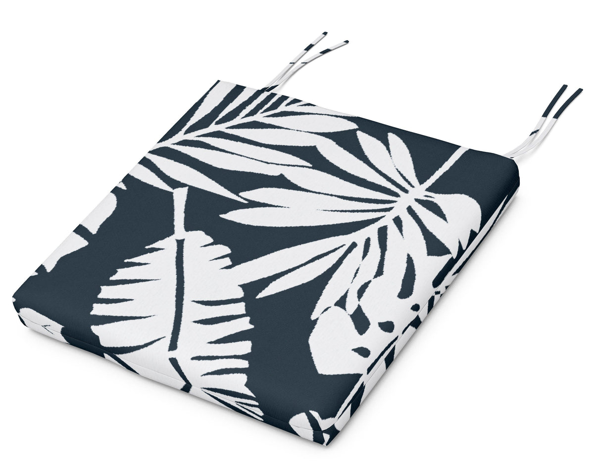 POLYWOOD Standard Seat Cushion 17"D x 18.5"W x 2.5"H in Leaf Marine Indigo