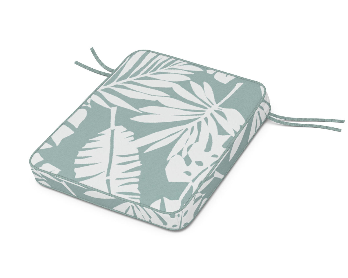 POLYWOOD Chinoiserie Rocker Seat Cushion in Leaf Glacier Spa