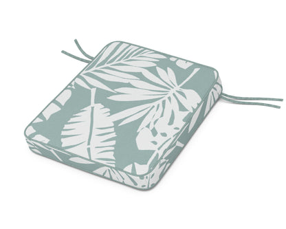 POLYWOOD Chinoiserie Rocker Seat Cushion in Leaf Glacier Spa