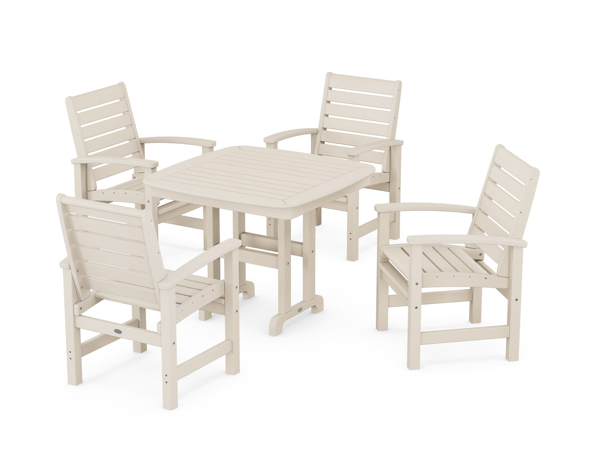 POLYWOOD Signature 5-Piece Dining Set - 37" Table in Sand