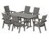POLYWOOD Modern Curveback Adirondack 7-Piece Dining Set in Slate Grey
