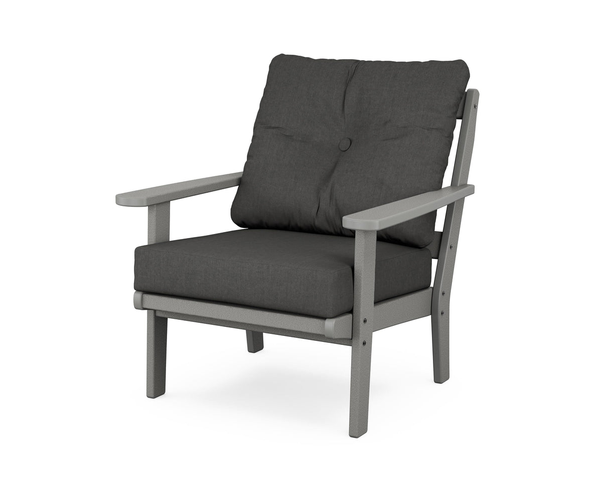 POLYWOOD Mission Deep Seating Chair in Slate Grey / Spectrum Carbon