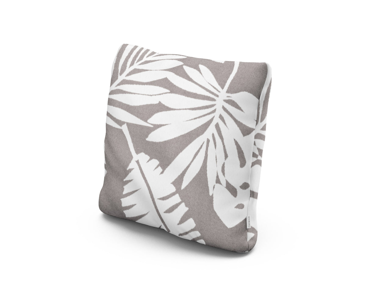 POLYWOOD 18" Outdoor Throw Pillow in Leaf Grey Mist