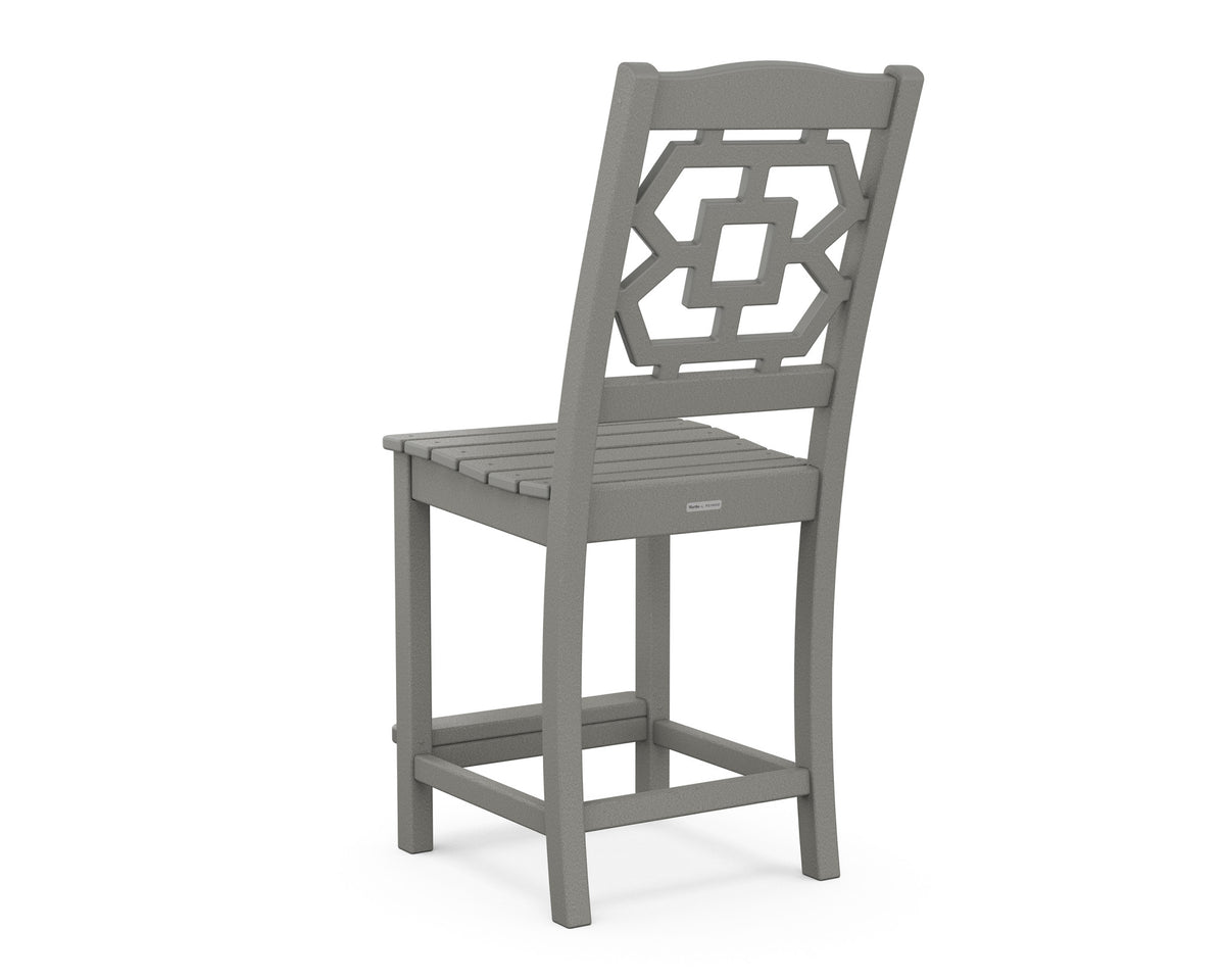 POLYWOOD Chinoiserie Counter Side Chair angle view