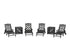 POLYWOOD Chinoiserie 6-Piece Chaise Set with Umbrella Stand Accent Table in Black