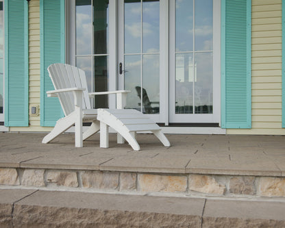 POLYWOOD Seashell Adirondack in White in an outdoor setting (2)