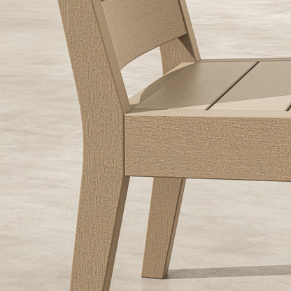 Angled view of the POLYWOOD Latitude Dining Side Chair in Vintage Sahara