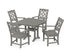 POLYWOOD Chinoiserie 5-Piece Dining Set with Trestle Legs in Slate Grey