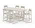 POLYWOOD EDGE Sling 7-Piece Bar Table Set in Sand / Birch