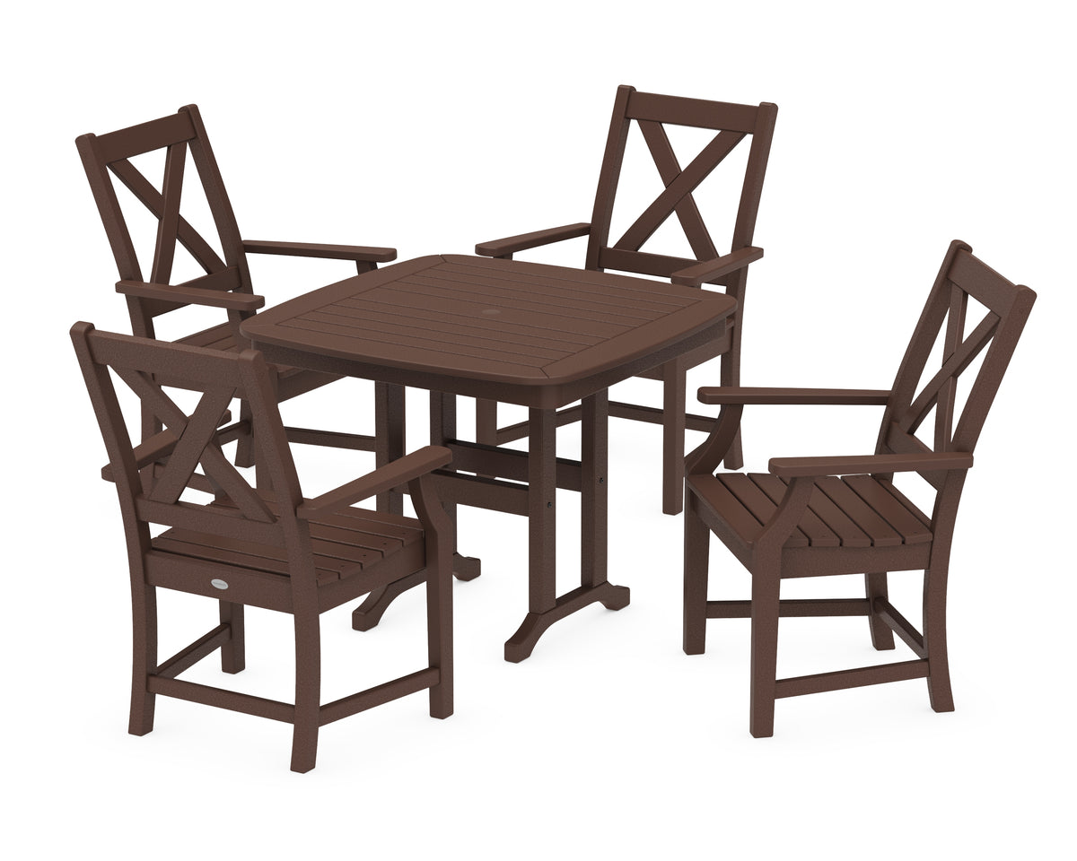 POLYWOOD Braxton 5-Piece Dining Set in Mahogany