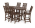 POLYWOOD Country Living Wovendale 7-Piece Bar Set in Mahogany