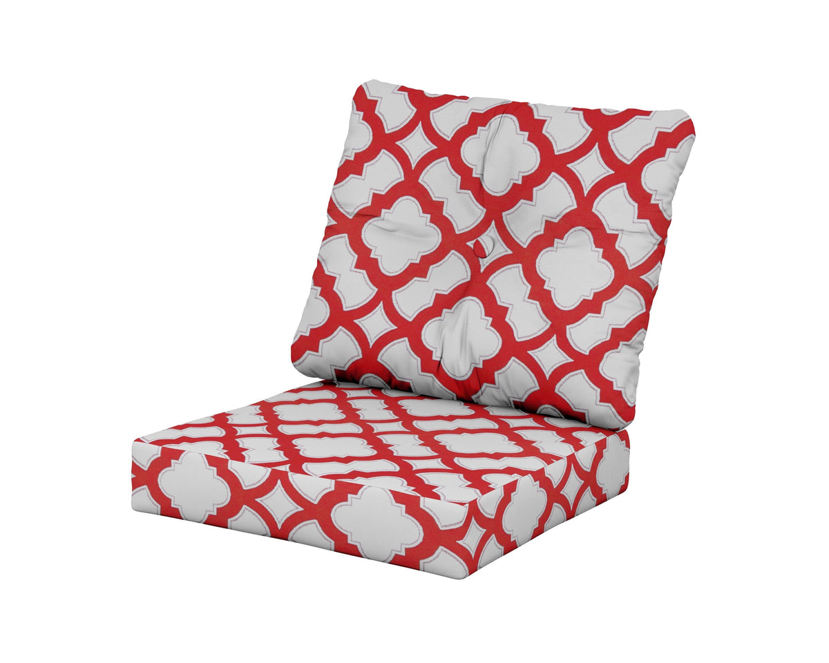 POLYWOOD Prescott Seat/Back Cushions in Trellis Crimson