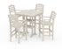 POLYWOOD Savannah 5-Piece Farmhouse Bar Set with Trestle Legs in Sand