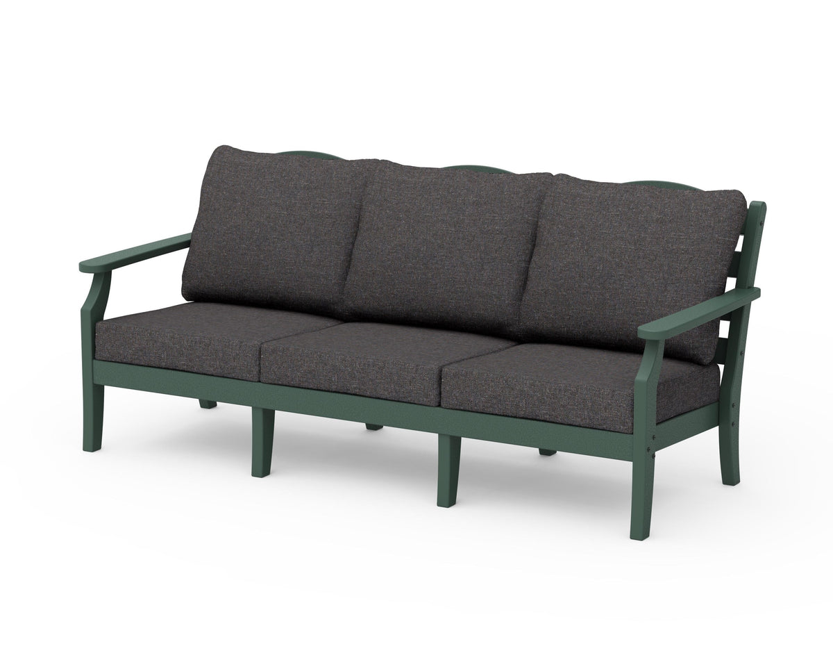 POLYWOOD Savannah Deep Seating Sofa in Green / Ash Charcoal