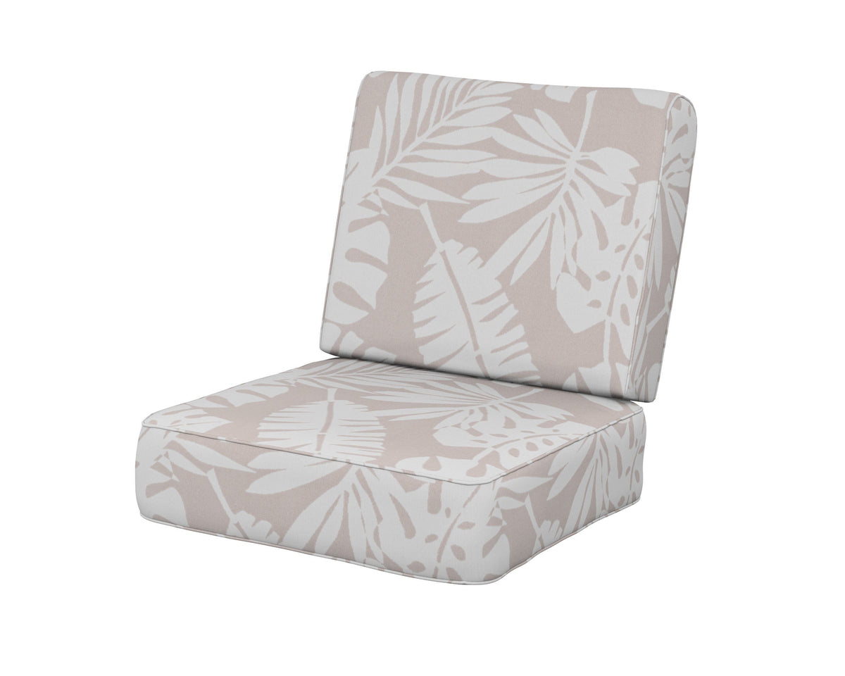 POLYWOOD Ateeva Harbour Seat and Back Cushion in Leaf Dune Burlap
