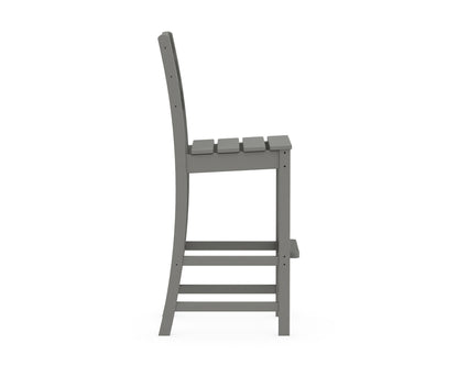 Alternate view of the POLYWOOD Lakeside Bar Side Chair in Slate Grey