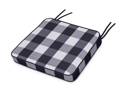 POLYWOOD Chinoiserie Arm Chair Seat Cushion in Buffalo Plaid Navy