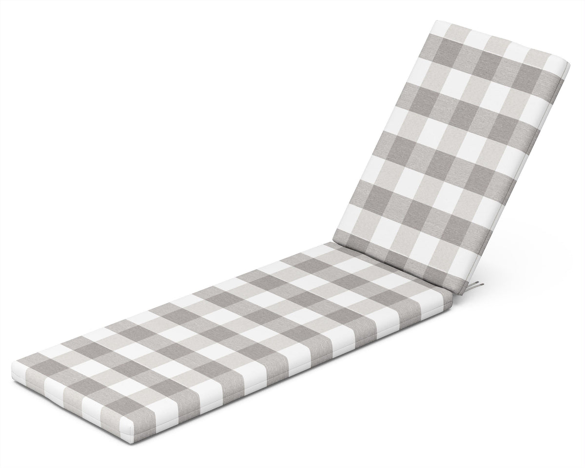 POLYWOOD Chaise Cushion in Buffalo Plaid Grey Mist