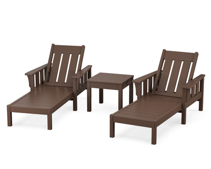 POLYWOOD Acadia 3-Piece Chaise Set in Mahogany