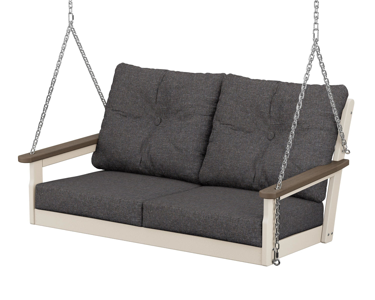 POLYWOOD Vineyard Deep Seating Swing in Sand / Kona / Ash Charcoal