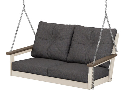 POLYWOOD Vineyard Deep Seating Swing in Sand / Kona / Ash Charcoal
