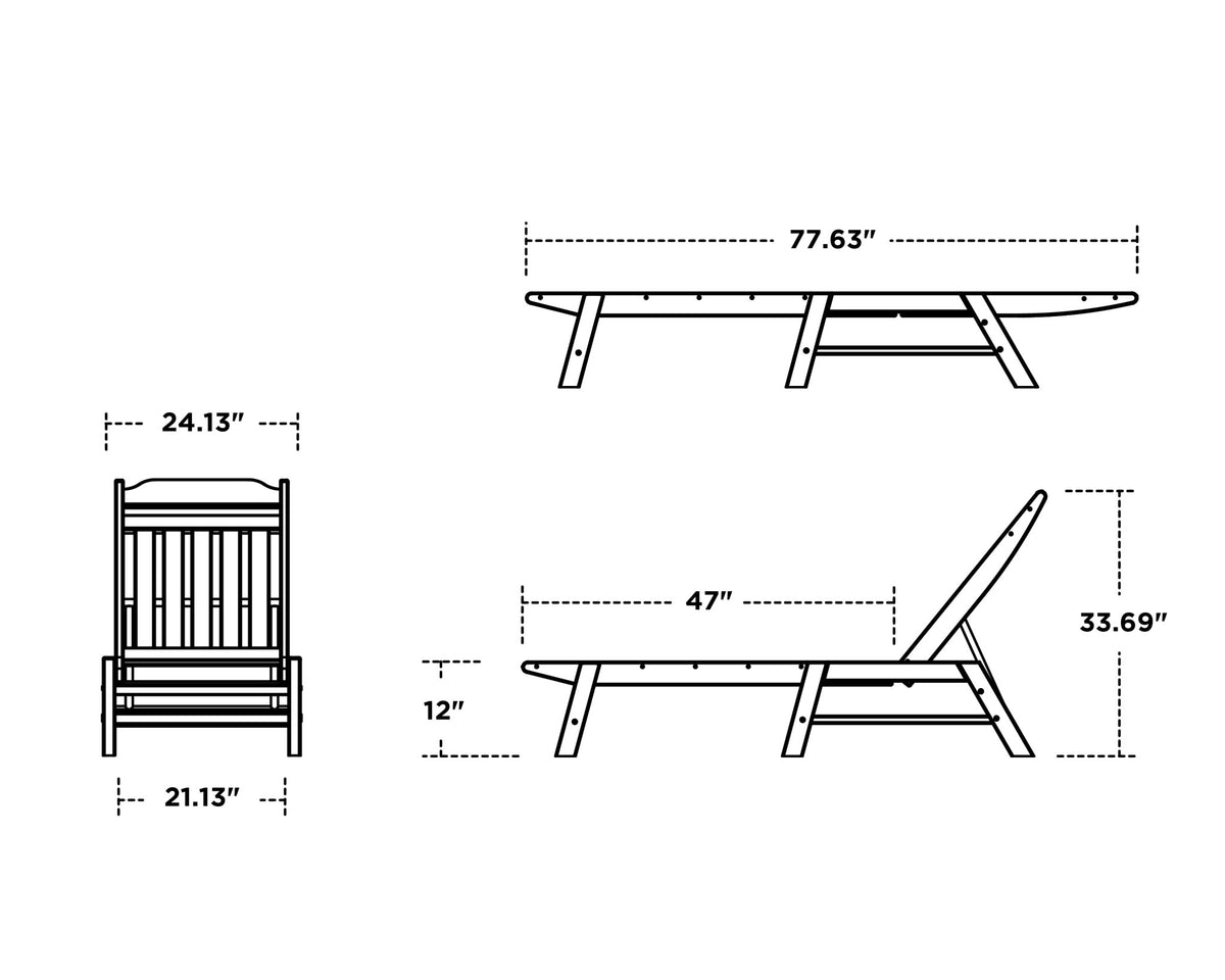 POLYWOOD Cottage Chaise dimensions