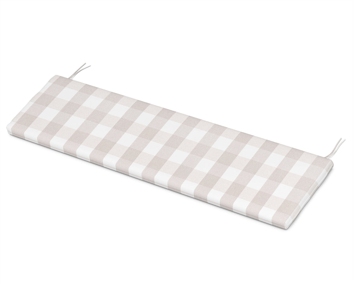 POLYWOOD Bench Seat Cushion - 17.5"D x 57.5"W x 2.5"H in Buffalo Plaid Dune Burlap