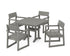 POLYWOOD EDGE 5-Piece Farmhouse Dining Set with Trestle Legs in Slate Grey