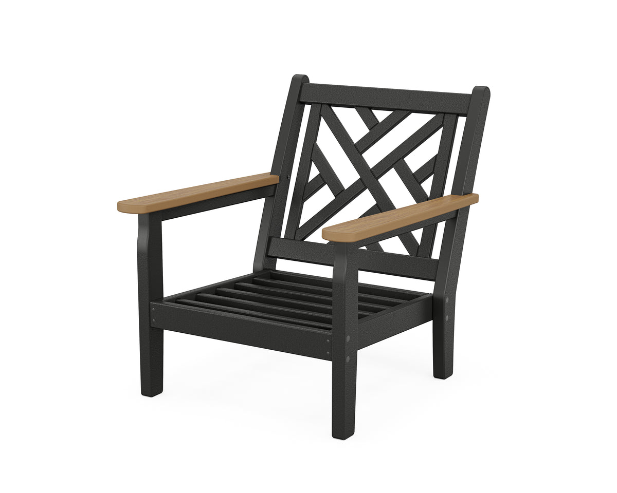 POLYWOOD Chippendale Deep Seating Chair Frame in Black / Natural