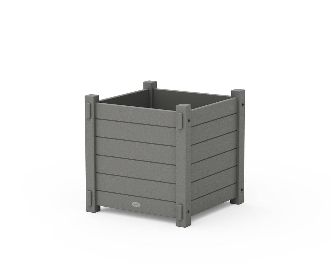 POLYWOOD Nautical Large Square Planter Box in Slate Grey