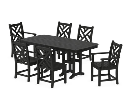 POLYWOOD Chippendale 7-Piece Dining Set in Black