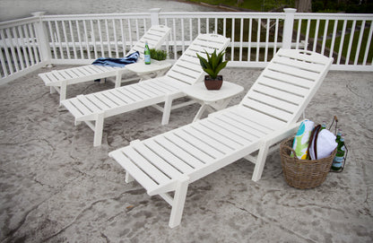 POLYWOOD Nautical Chaise in White in an outdoor setting