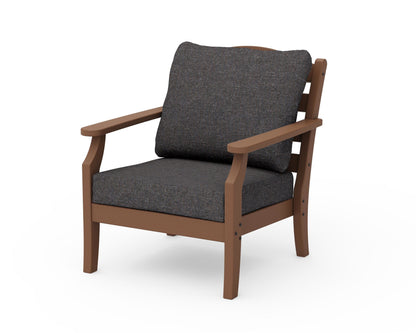 POLYWOOD Savannah Deep Seating Chair in Teak / Ash Charcoal