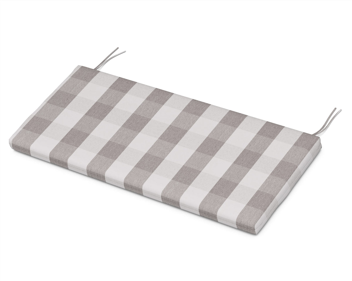 POLYWOOD 48" Bench Seat Cushion in Buffalo Plaid Grey Mist