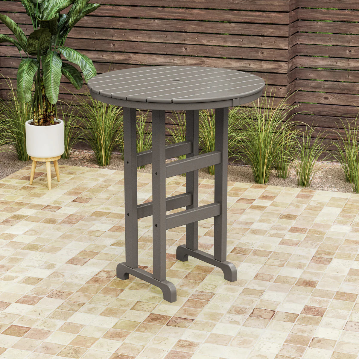 POLYWOOD 36" Round Farmhouse Bar Table